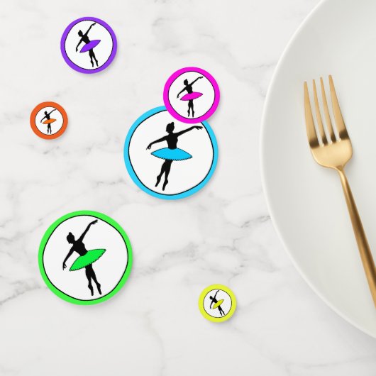 Ballerina Neon Ballet Tänzerin Silhouette Konfetti (Gruppe)