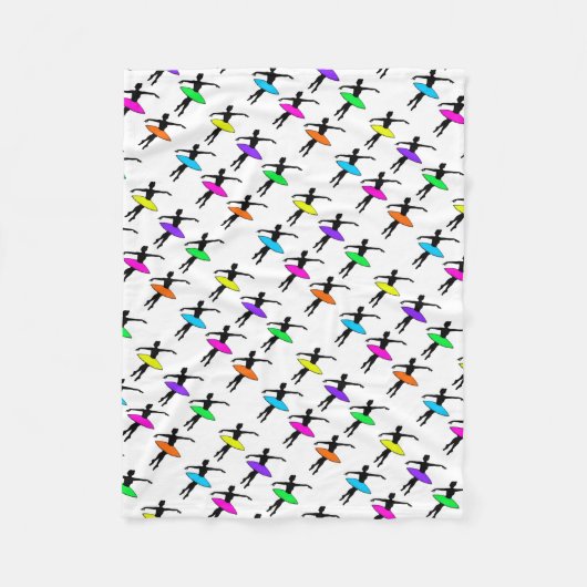 Ballerina Neon Tutus Silhouette Ballett Tänzer Fleecedecke (Vorderseite)