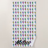 Ballerina Neon Tutus Silhouette Ballett Tänzer Strandtuch (Vorderseite)