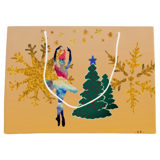 Ballerina Neues Jahr Maßgeschneiderte Geschenktasc Große Geschenktüte (Vorderseite)
