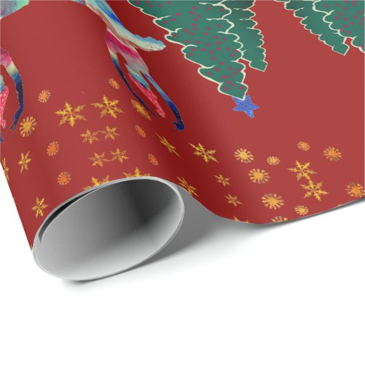 Ballerina Neues Jahr Matte Wrapping Paper Geschenkpapier (Rolleneckpunkt)