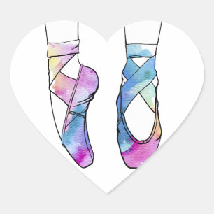 Ballerina Niedlich Ballet Herz-Aufkleber