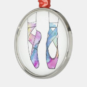 Ballerina Niedlich Ballet Silbernes Ornament (Links)