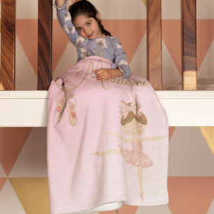 Ballerina Niedlich Pink Girl Modern Fleecedecke