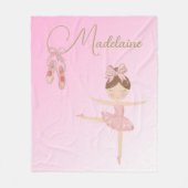 Ballerina Niedlich Pink Girl Modern Fleecedecke (Vorderseite)
