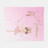 Ballerina Niedlich Pink Girl Modern Fleecedecke (Vorderseite (Horizontal))