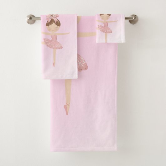 Ballerina Niedlich Pink Moderne Badhandtuch Set (Insitu)