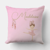 Ballerina Niedlich Pink Moderne Girl Kissen (Vorderseite)