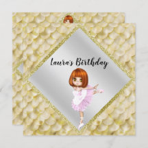 Ballerina Niedliche Geburtstag Party Einladung Mer