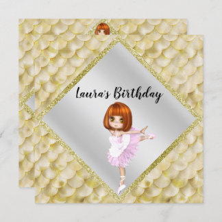 Ballerina Niedliche Geburtstag Party Einladung Mer