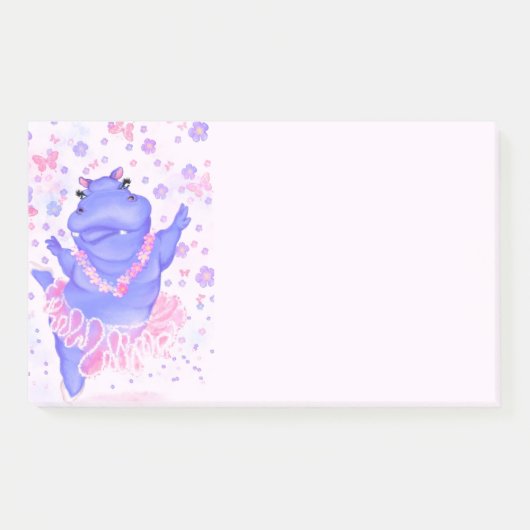 Ballerina Nilpferd Post-it® Notizen (Vorderseite)