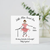 Ballerina Note Card w Little Miss Sweet Pea Dankeskarte (Stehend Vorderseite)