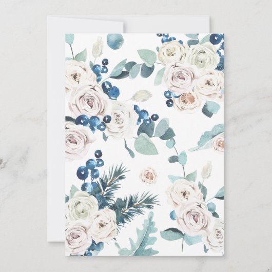 Ballerina Nutcracker Blume Weihnachtskarte Einladung (Rückseite)