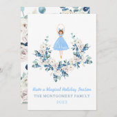 Ballerina Nutcracker Blume Weihnachtskarte Einladung (Vorne/Hinten)