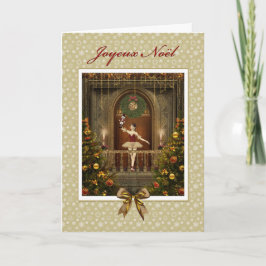 Ballerina Nutcracker French Joyeux Noël Card Feiertagskarte
