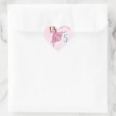 Ballerina Nutcracker Geburtstag - Name und Alter Herz-Aufkleber (Tasche)