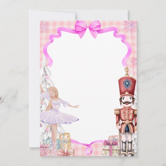 Ballerina Nutcracker Geburtstagsparty Einladung (Rückseite)