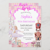 Ballerina Nutcracker Geburtstagsparty Einladung (Vorne/Hinten)