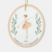 Ballerina/Nutcracker Girl's 1. Weihnachten Keramik Ornament (Links)