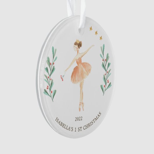 Ballerina/Nutcracker Girl's 1. Weihnachtsfeier-Ker Ornament (Vorderseite)