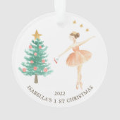 Ballerina/Nutcracker Girl's 1. Weihnachtsfeier-Ker Ornament (Rückseite)