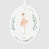 Ballerina/Nutcracker Girl's 1. Weihnachtsfeier-Ker Ornament (Vorderseite)