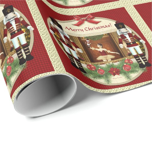 Ballerina Nutcracker Holiday Gift Wrap Geschenkpapier (Rolleneckpunkt)