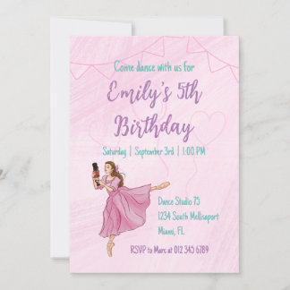Ballerina Nutcracker - Kindergeburtstag Party Einladung