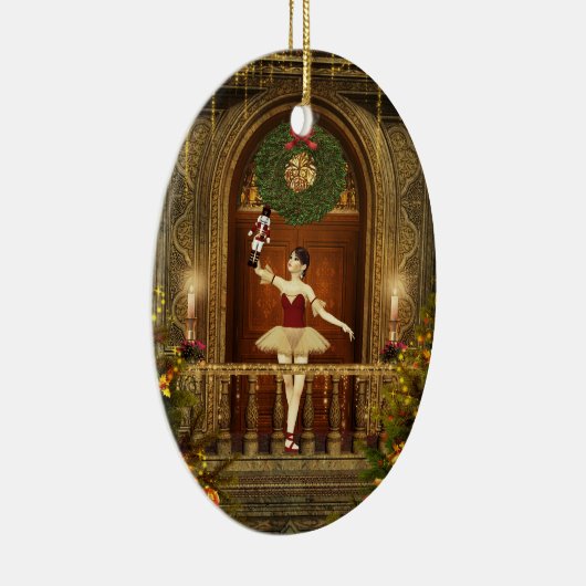 Ballerina Nutcracker personalisierte Oval Ornament (Rechts)