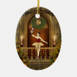 Ballerina Nutcracker personalisierte Oval Ornament