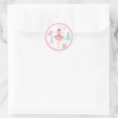 Ballerina Nutcracker Pink Girl Birthday Cupcake Runder Aufkleber (Tasche)