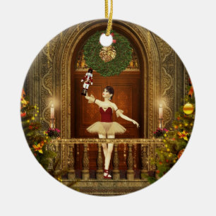 Ballerina Nutcracker Runde Person Keramikornament