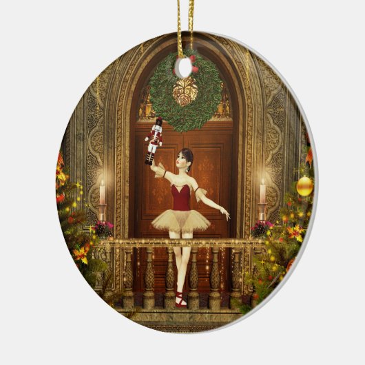 Ballerina Nutcracker Runde PersonLized Ornament (Links)