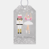 Ballerina, Nutcracker, Schneeflocken Weihnachten Geschenkanhänger (Vorderseite)