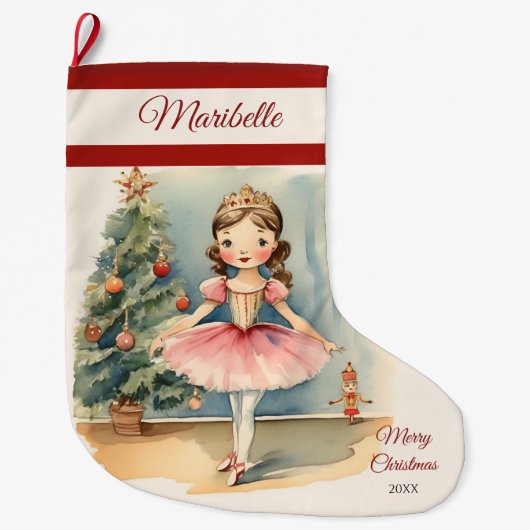 Ballerina Nutcracker Weihnachts-Strumpf Großer Weihnachtsstrumpf (Vorderseite)