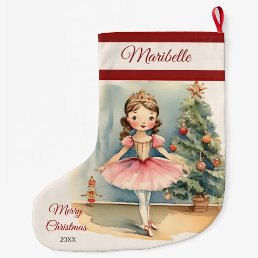Ballerina Nutcracker Weihnachts-Strumpf Großer Weihnachtsstrumpf (Rückseite)