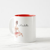 Ballerina Nutcracker Zweifarbige Tasse (Vorderseite Links)