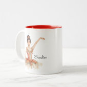 Ballerina Nutcracker Zweifarbige Tasse (Vorderseite Links)