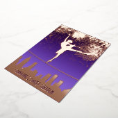 Ballerina NYC Skyline Fireworks Sweet 16 Rose Gold Folieneinladung (Gedreht)