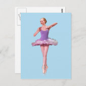 Ballerina On Point in Lila und weiß Postkarte (Vorne/Hinten)