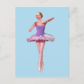Ballerina On Point in Lila und weiß Postkarte (Vorderseite)