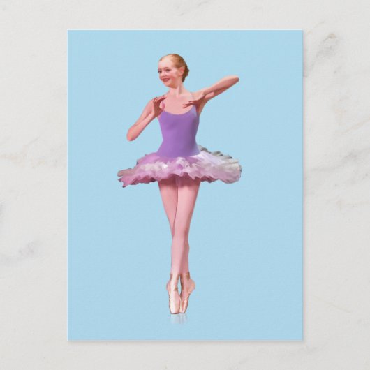 Ballerina On Point in Lila und weiß Postkarte (Vorderseite)