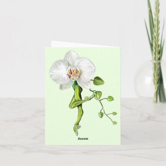 Ballerina Orchid Balletttänzer Happy Birthday Card Karte (Rückseite)