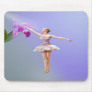 Ballerina, Orchidee auf lila Mousepad