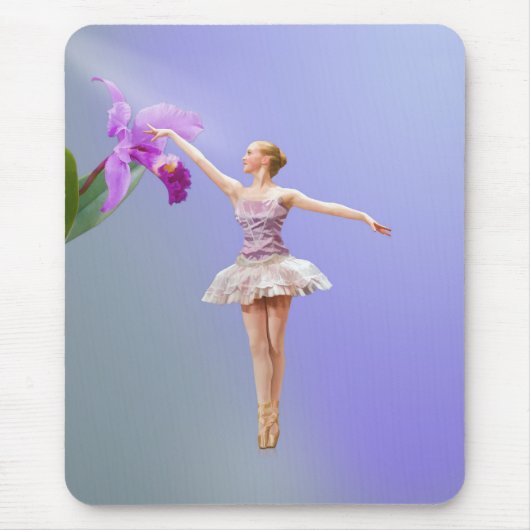 Ballerina, Orchidee auf lila Mousepad (Vorne)
