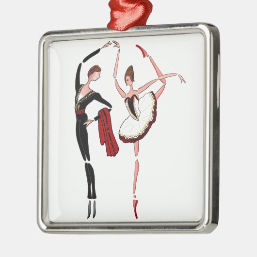 BALLERINA ORNAMEN DER DON QUICHOTE SILBERNES ORNAMENT (Links)