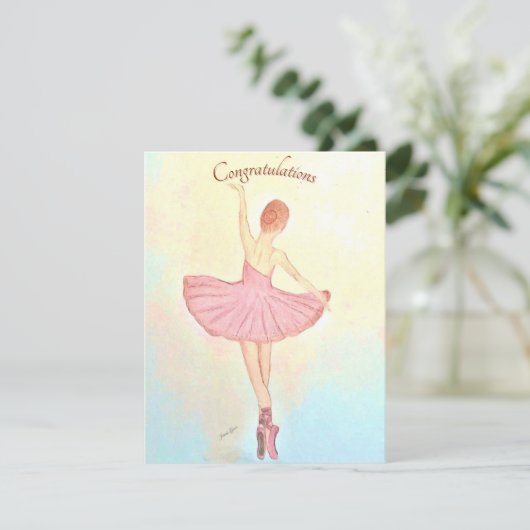Ballerina Painting Grußkarte Personalisieren (Stehend Vorderseite)