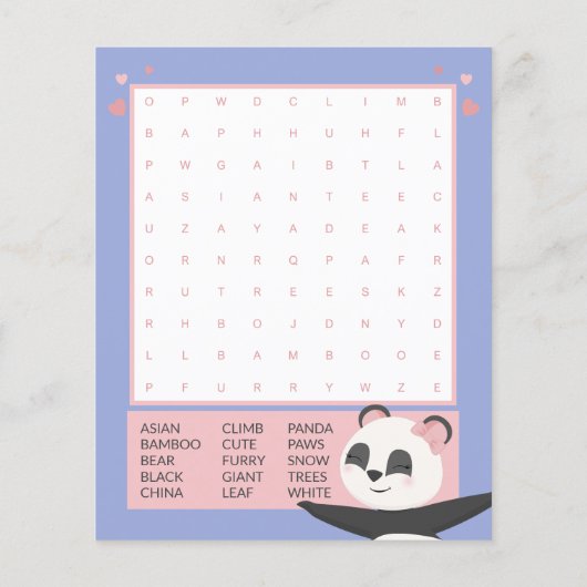 Ballerina Panda kids Valentine's Day Card (Rückseite)