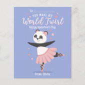 Ballerina Panda kids Valentine's Day Card (Vorderseite)