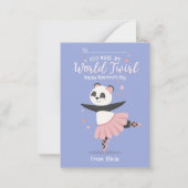 Ballerina Panda kids Valentine's Day Card Mitteilungskarte (Vorderseite)